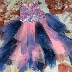 ❤️ Bonnie jean girls sz 14 glitter pink purple valentines birthday dress 💕💕💘